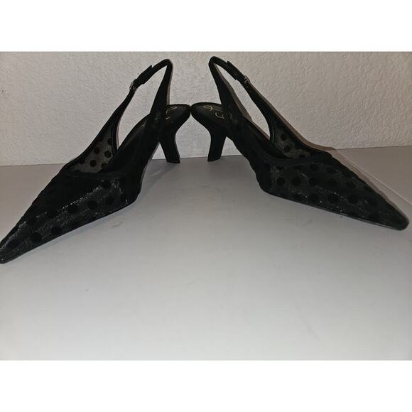 New! Sam Edelman Bianka Polka Dot Mesh Slingback Pointed Toe Black Size 7.5 $140 - Picture 6 of 11